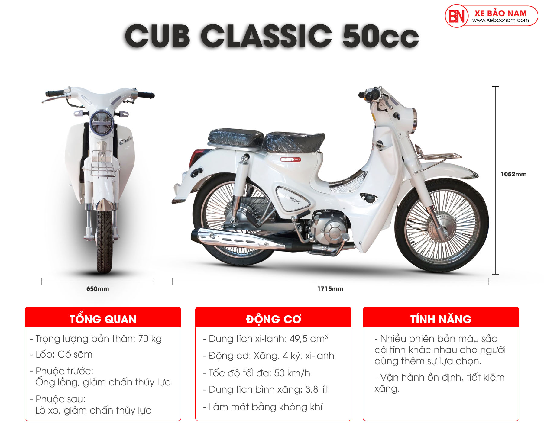 Tổng quan xe cub classic 50cc