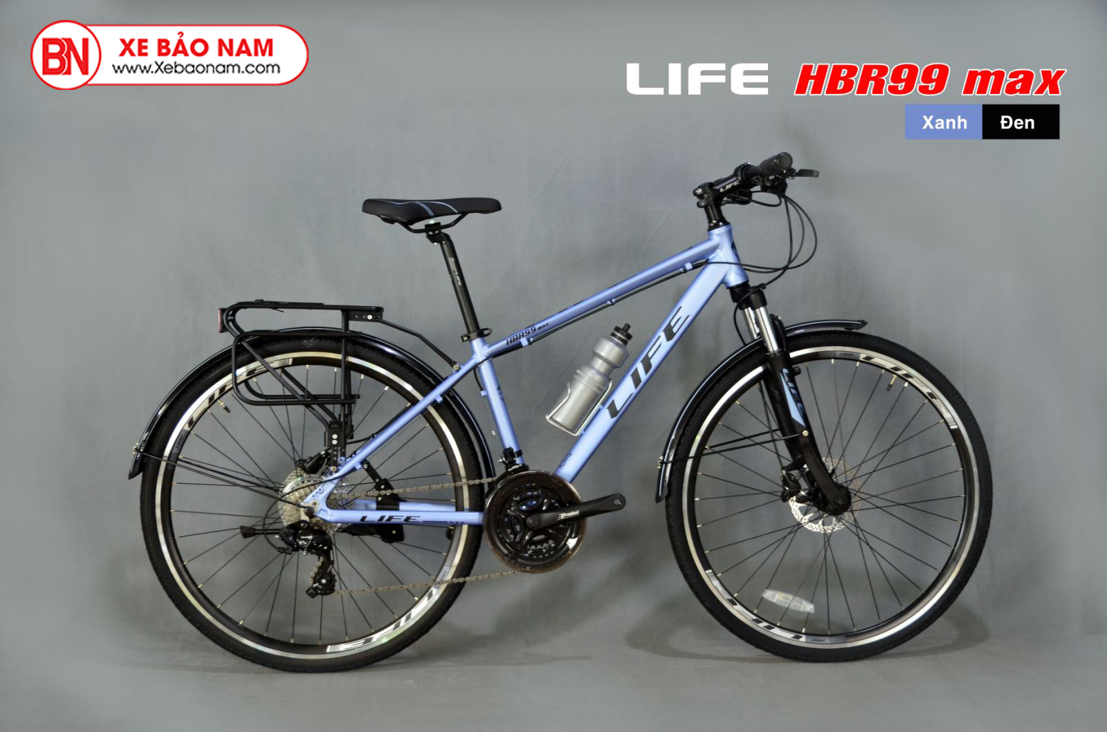 Xe đạp Hybrid Life HBR99 màu xanh bạc