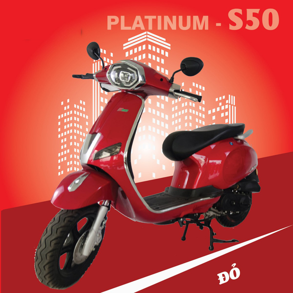 Xe ga 50cc Jvc Vespa Platinum 2021 màu đỏ