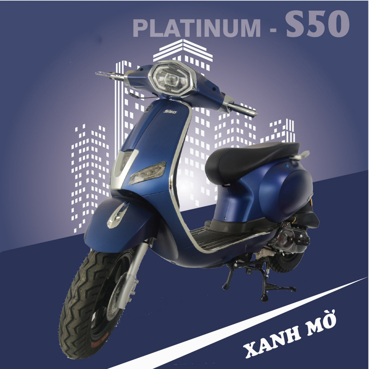 Xe ga 50cc Jvc Vespa Platinum 2021 màu xanh mờ