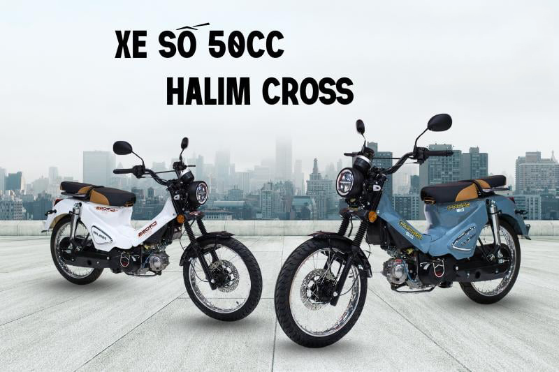 Xe số 50cc Halim Cross sở hữu kiểu dáng thể thao