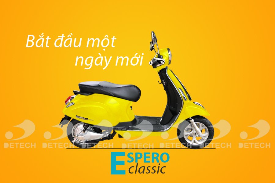 Xe máy điện vespa classics espero màu vàng