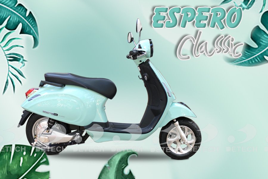 Xe máy điện vespa classics espero màu xanh ngọc